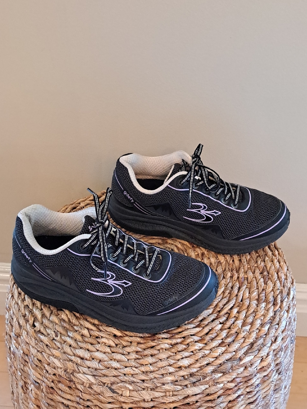 GDEFY Womens Gravity Defyer‎ Black Knit Walking/Orthopedic Sneakers 8